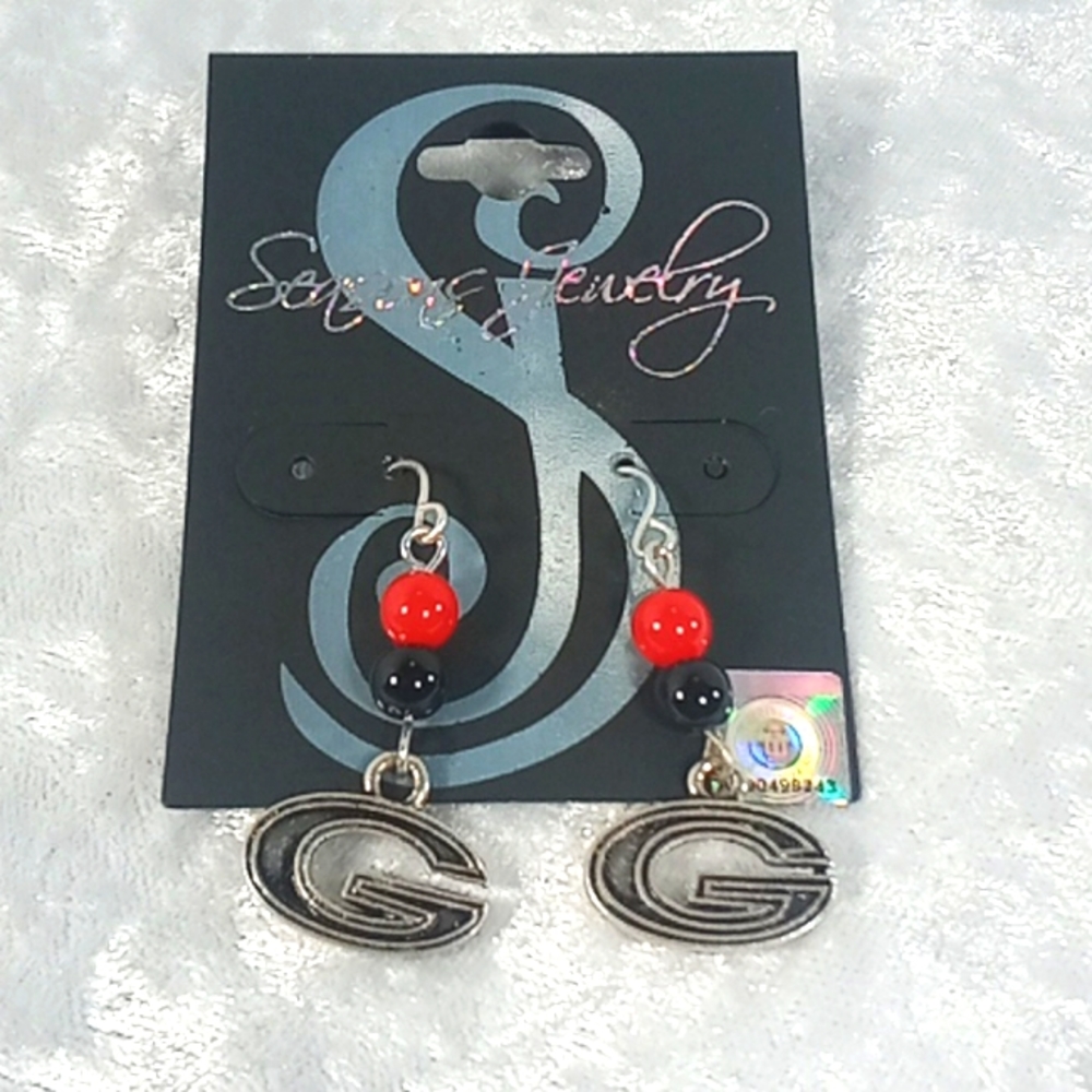 Georgia Bulldogs Beaded Earrings